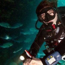 Silver Glen Cave Diving Team Photographer Kristi Bernot in the Natural Well