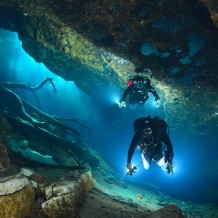 Cave Divers Entering the Labyrinth